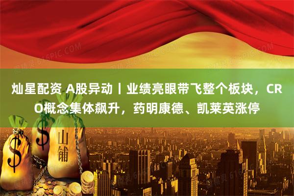 灿星配资 A股异动丨业绩亮眼带飞整个板块,CRO概念集体飙升,药明康德、凯莱英涨停